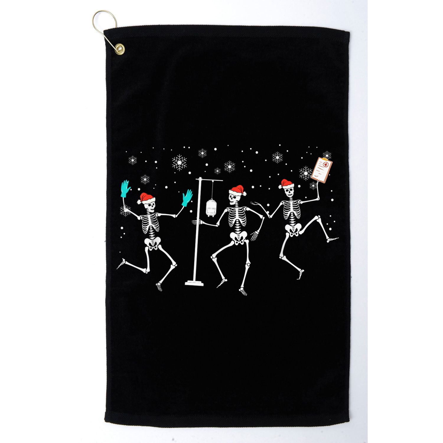 Funny Nurse Skeleton Christmas healthcare Crew Santa Golf Towel