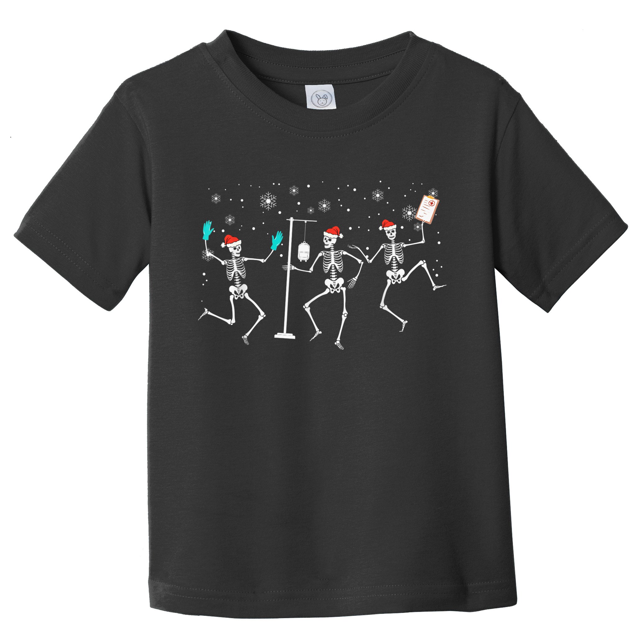 Funny Nurse Skeleton Christmas healthcare Crew Santa Toddler T-Shirt