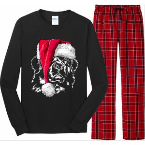 Funny Newfoundland Santa Dog Christmas Gift Long Sleeve Pajama Set