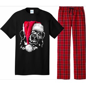 Funny Newfoundland Santa Dog Christmas Gift Pajama Set