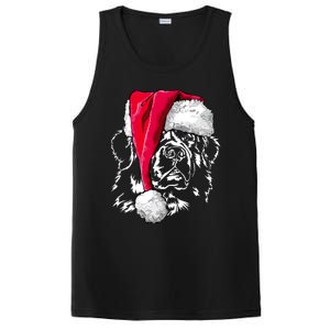 Funny Newfoundland Santa Dog Christmas Gift PosiCharge Competitor Tank