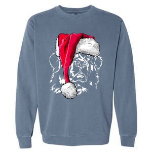 Funny Newfoundland Santa Dog Christmas Gift Garment-Dyed Sweatshirt