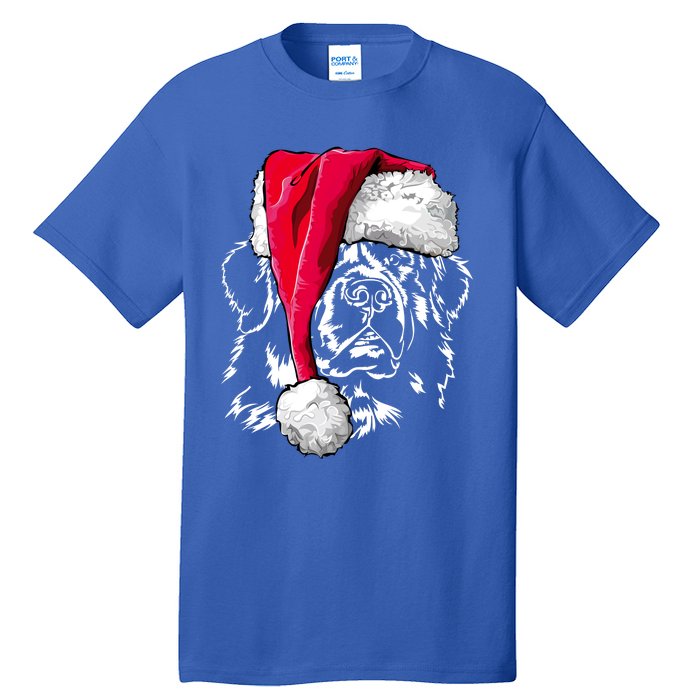 Funny Newfoundland Santa Dog Christmas Gift Tall T-Shirt