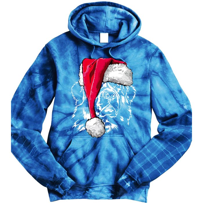 Funny Newfoundland Santa Dog Christmas Gift Tie Dye Hoodie