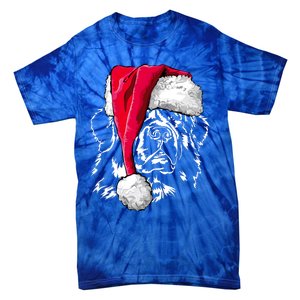 Funny Newfoundland Santa Dog Christmas Gift Tie-Dye T-Shirt