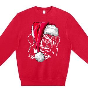 Funny Newfoundland Santa Dog Christmas Gift Premium Crewneck Sweatshirt