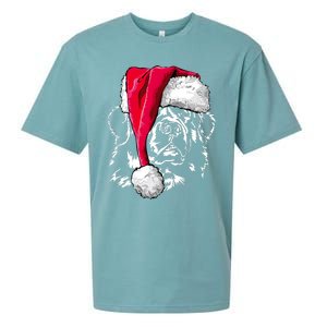 Funny Newfoundland Santa Dog Christmas Gift Sueded Cloud Jersey T-Shirt