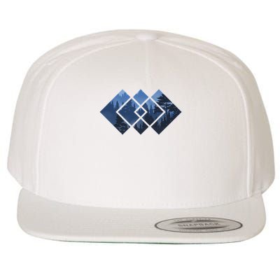 Forest Nature Square Minimalism Wool Snapback Cap