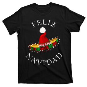 Feliz Navidad Santa Hat Sombrero Funny Christmas In Mexico T-Shirt