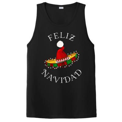 Feliz Navidad Santa Hat Sombrero Funny Christmas In Mexico PosiCharge Competitor Tank