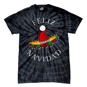 Feliz Navidad Santa Hat Sombrero Funny Christmas In Mexico Tie-Dye T-Shirt