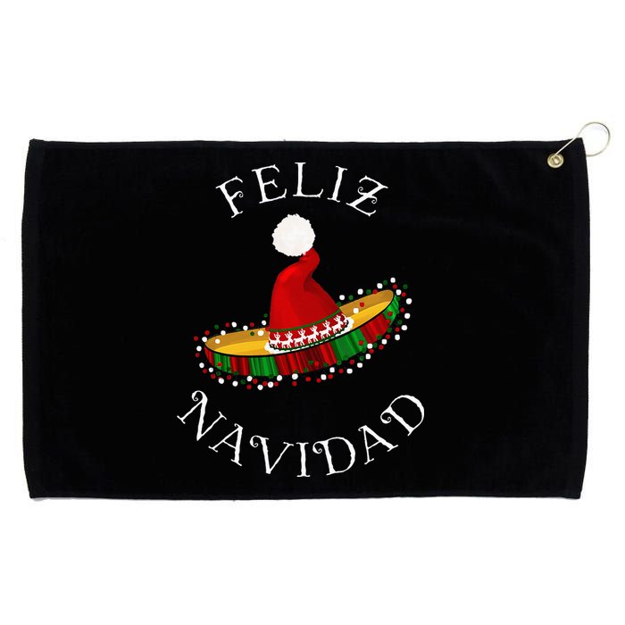 Feliz Navidad Santa Hat Sombrero Funny Christmas In Mexico Grommeted Golf Towel