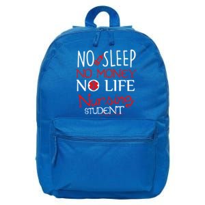 Funny No Sleep No Money No Life Nursing Student Rn Gift 16 in Basic Backpack