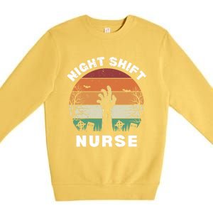 Funny Night Shift Nurse Spooky Halloween Rn Nurses Gift Premium Crewneck Sweatshirt