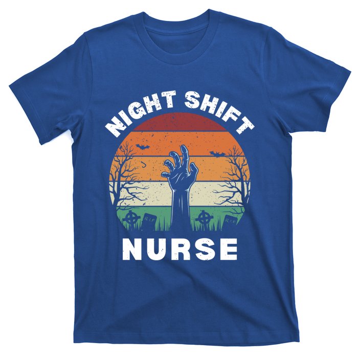 Funny Night Shift Nurse Spooky Halloween Rn Nurses Gift T-Shirt