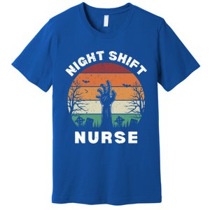 Funny Night Shift Nurse Spooky Halloween Rn Nurses Gift Premium T-Shirt