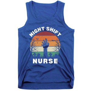 Funny Night Shift Nurse Spooky Halloween Rn Nurses Gift Tank Top