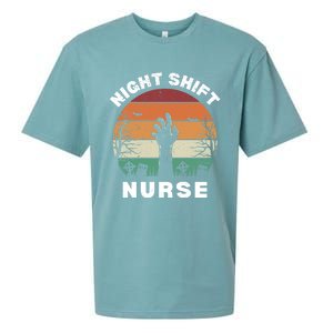 Funny Night Shift Nurse Spooky Halloween Rn Nurses Gift Sueded Cloud Jersey T-Shirt