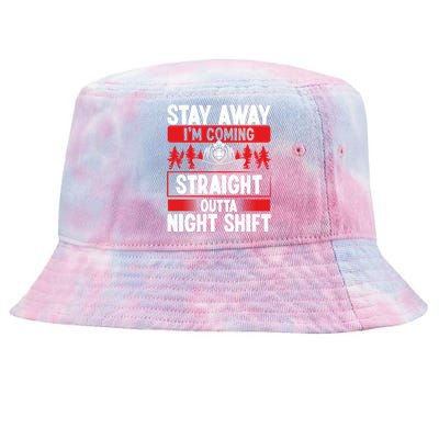 Funny Night Shift Fire Humor Overnight Firefighter Great Gift Tie-Dyed Bucket Hat