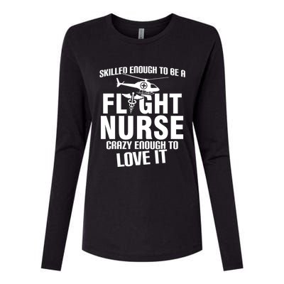 Flight Nurse Skilled Crazy Practitioner Nursing Rn Gift Womens Cotton Relaxed Long Sleeve T-Shirt