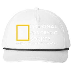 Funny National Sarcastic Society Snapback Five-Panel Rope Hat