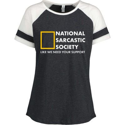 Funny National Sarcastic Society Enza Ladies Jersey Colorblock Tee