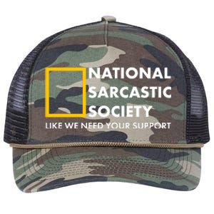 Funny National Sarcastic Society Retro Rope Trucker Hat Cap