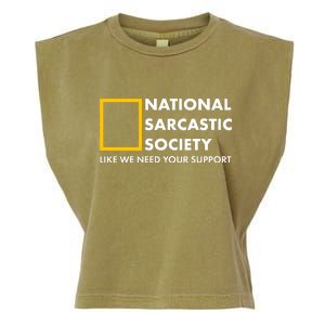 Funny National Sarcastic Society Garment-Dyed Women's Muscle Tee