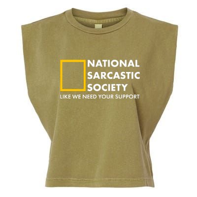 Funny National Sarcastic Society Garment-Dyed Women's Muscle Tee