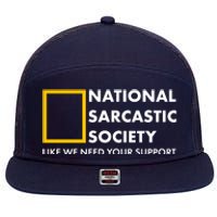 Funny National Sarcastic Society 7 Panel Mesh Trucker Snapback Hat