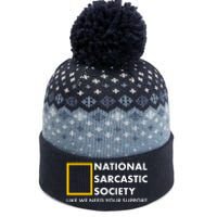 Funny National Sarcastic Society The Baniff Cuffed Pom Beanie