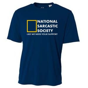 Funny National Sarcastic Society Cooling Performance Crew T-Shirt