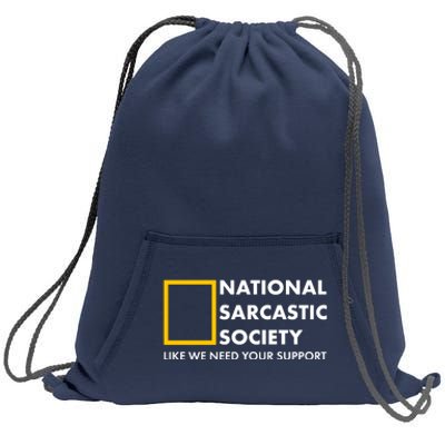 Funny National Sarcastic Society Sweatshirt Cinch Pack Bag