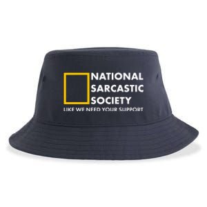 Funny National Sarcastic Society Sustainable Bucket Hat