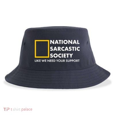 Funny National Sarcastic Society Sustainable Bucket Hat
