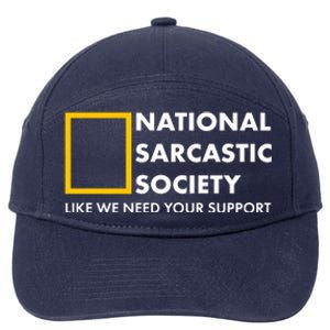 Funny National Sarcastic Society 7-Panel Snapback Hat