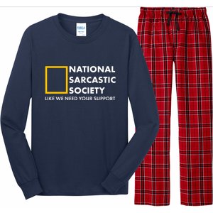 Funny National Sarcastic Society Long Sleeve Pajama Set