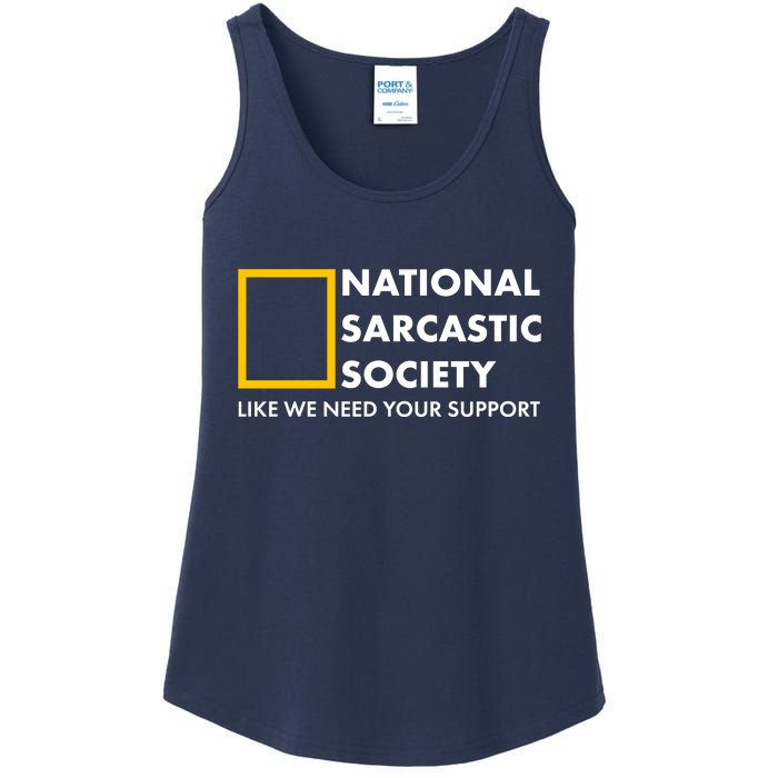 Funny National Sarcastic Society Ladies Essential Tank