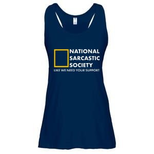 Funny National Sarcastic Society Ladies Essential Flowy Tank