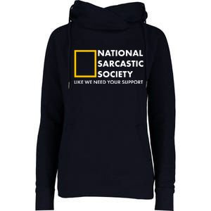 Funny National Sarcastic Society Womens Funnel Neck Pullover Hood