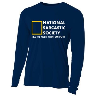Funny National Sarcastic Society Cooling Performance Long Sleeve Crew