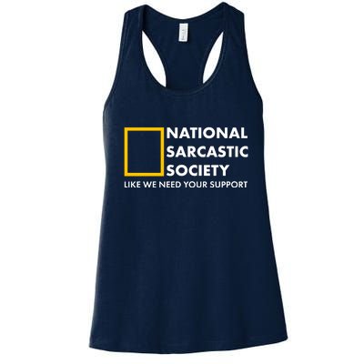 Funny National Sarcastic Society Women's Racerback Tank