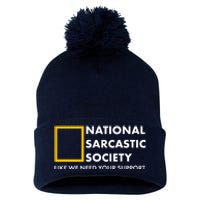 Funny National Sarcastic Society Pom Pom 12in Knit Beanie