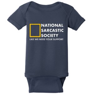 Funny National Sarcastic Society Baby Bodysuit