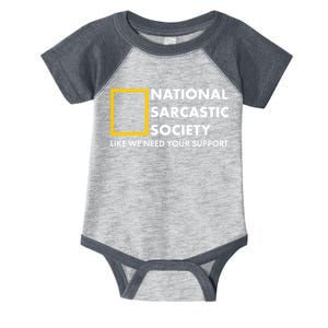 Funny National Sarcastic Society Infant Baby Jersey Bodysuit