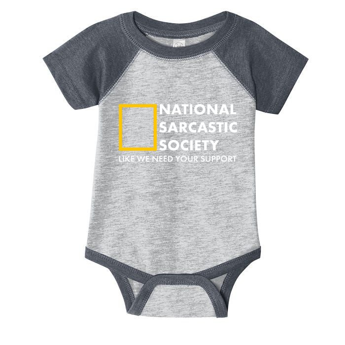 Funny National Sarcastic Society Infant Baby Jersey Bodysuit