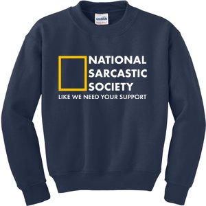 Funny National Sarcastic Society Kids Sweatshirt