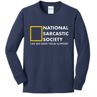 Funny National Sarcastic Society Kids Long Sleeve Shirt