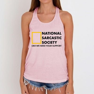 Funny National Sarcastic Society Women's Knotted Racerback Tank