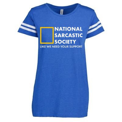 Funny National Sarcastic Society Enza Ladies Jersey Football T-Shirt